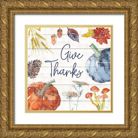 Fall Flair VI Shiplap Gold Ornate Wood Framed Art Print with Double Matting by Tavoletti, Anne