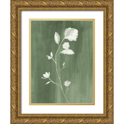 Simple Nature III Sage Gold Ornate Wood Framed Art Print with Double Matting by Nai, Danhui