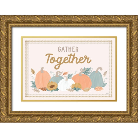 Festive Friendsgiving I Gold Ornate Wood Framed Art Print with Double Matting by Marshall, Laura