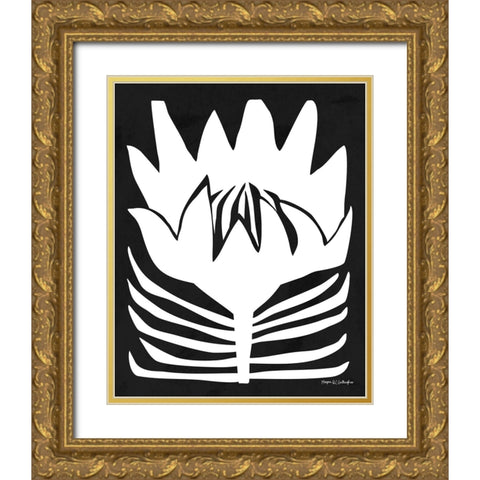 Flower Power II WB Gold Ornate Wood Framed Art Print with Double Matting by Gallagher, Megan