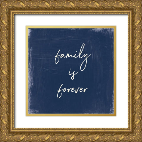 My Home Inspiration III Indigo Gold Ornate Wood Framed Art Print with Double Matting by Portfolio, Wild Apple