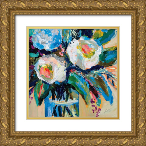 Wall Flowers Gold Ornate Wood Framed Art Print with Double Matting by Vertentes, Jeanette