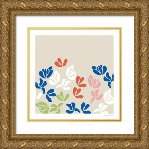 Fleurs de Matisse III Sq Gold Ornate Wood Framed Art Print with Double Matting by Charro, Mercedes Lopez