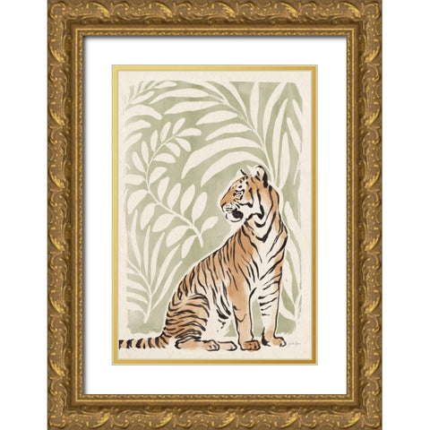 Jungle Cats II v2 Gold Ornate Wood Framed Art Print with Double Matting by Penner, Janelle