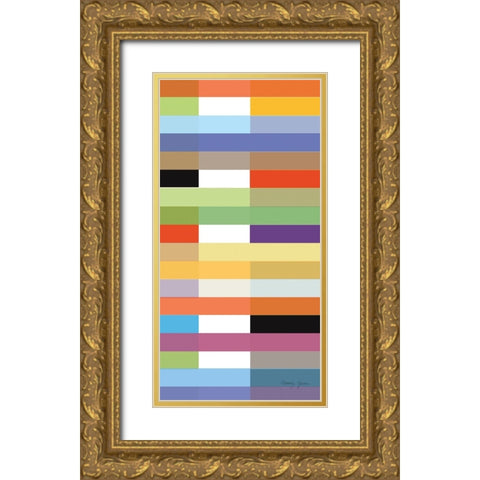 Party Time II Panel I Gold Ornate Wood Framed Art Print with Double Matting by Green, Nancy