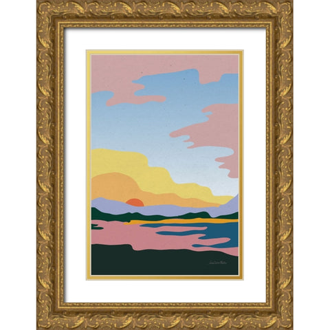 Hills and Valleys III v2 Gold Ornate Wood Framed Art Print with Double Matting by Miller, Sara Zieve