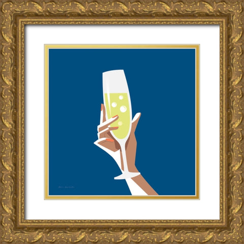 Cocktail Time II Sq Gold Ornate Wood Framed Art Print with Double Matting by Escalante, Omar