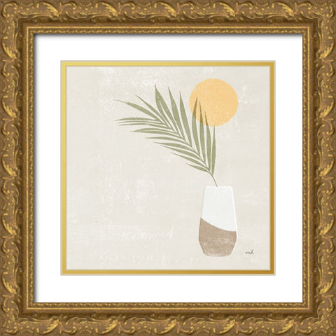 Sun Palm II Sq Gold Ornate Wood Framed Art Print with Double Matting by Hershey, Moira