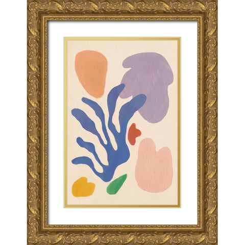 Honoring Matisse Warm v2 Gold Ornate Wood Framed Art Print with Double Matting by Nai, Danhui