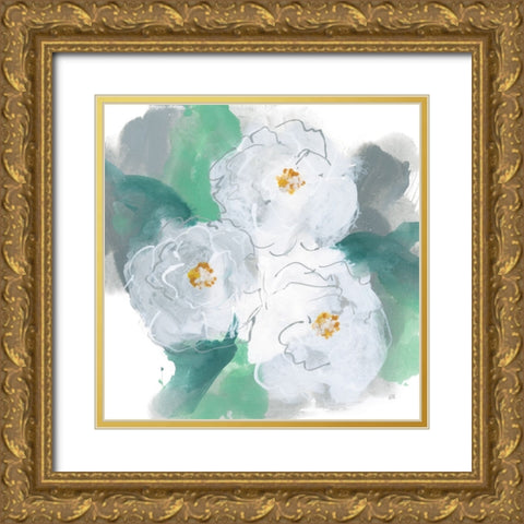Springtime Peonies II Gold Ornate Wood Framed Art Print with Double Matting by Paschke, Chris