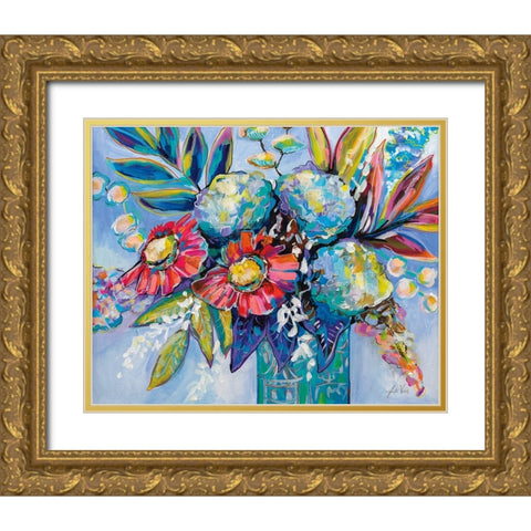 Easter Bouquet Gold Ornate Wood Framed Art Print with Double Matting by Vertentes, Jeanette