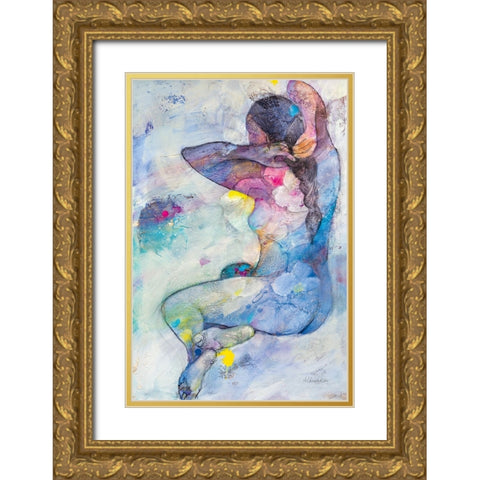 Floral Figures IV Gold Ornate Wood Framed Art Print with Double Matting by Hristova, Albena