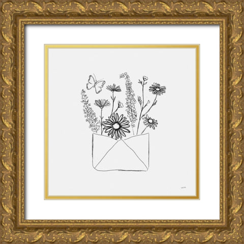 Among Wildflowers V Gold Ornate Wood Framed Art Print with Double Matting by York, Leah