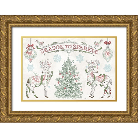 Christmas Season I Gold Ornate Wood Framed Art Print with Double Matting by Brissonnet, Daphne