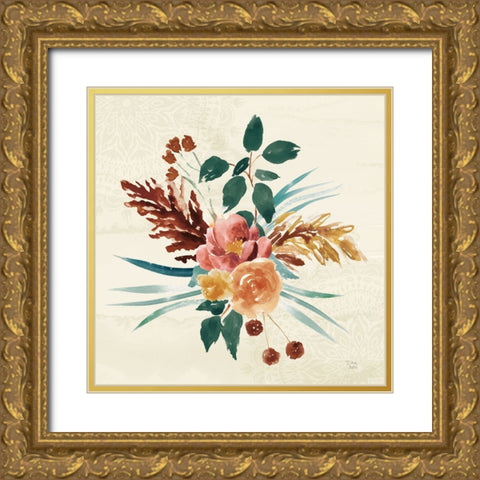 Autumnal Garden III Gold Ornate Wood Framed Art Print with Double Matting by June, Dina