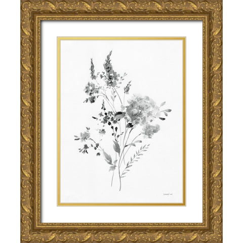 Artisan Florals I Gold Ornate Wood Framed Art Print with Double Matting by Nai, Danhui