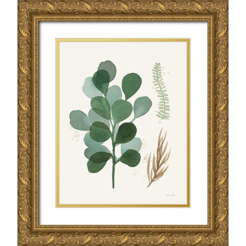 Leaf and Stem II Gold Ornate Wood Framed Art Print with Double Matting by Horn, Laura