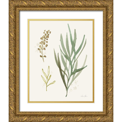 Leaf and Stem III Gold Ornate Wood Framed Art Print with Double Matting by Horn, Laura