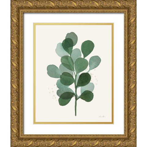 Leaf and Stem V Gold Ornate Wood Framed Art Print with Double Matting by Horn, Laura