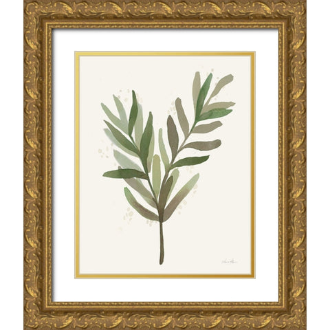 Leaf and Stem VIII Gold Ornate Wood Framed Art Print with Double Matting by Horn, Laura