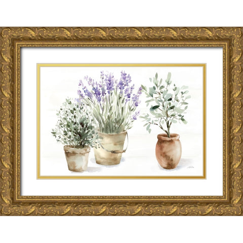 Farmhouse Still Life Gold Ornate Wood Framed Art Print with Double Matting by Pete, Katrina