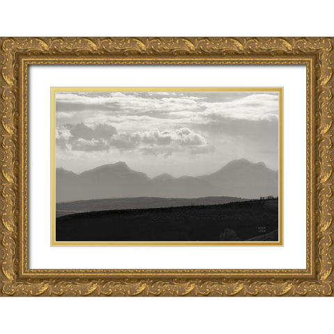 Mountain Layers Gold Ornate Wood Framed Art Print with Double Matting by Larson, Nathan