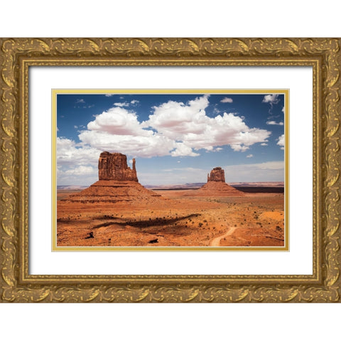 Monument Valley IV Gold Ornate Wood Framed Art Print with Double Matting by Van Swearingen, Debra
