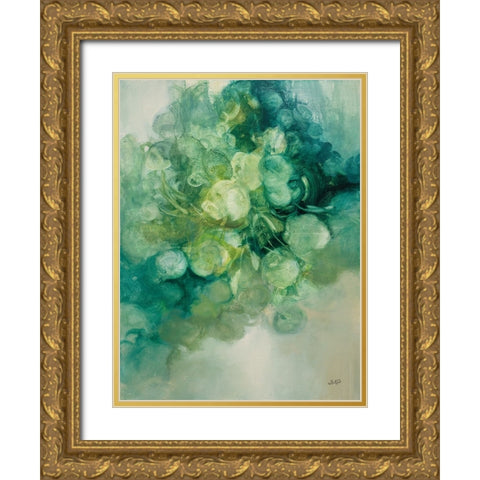 Emerald Pilea I Gold Ornate Wood Framed Art Print with Double Matting by Purinton, Julia