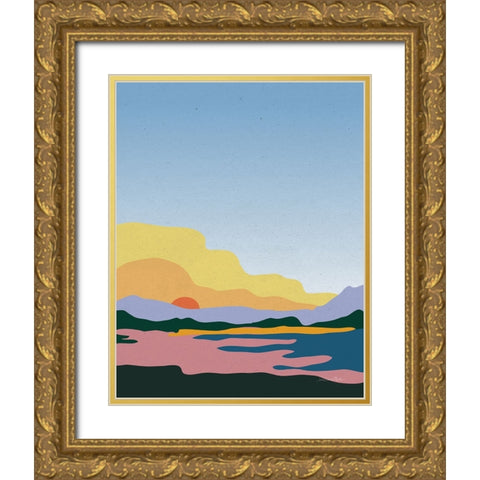Hills and Valleys III No Clouds Gold Ornate Wood Framed Art Print with Double Matting by Miller, Sara Zieve
