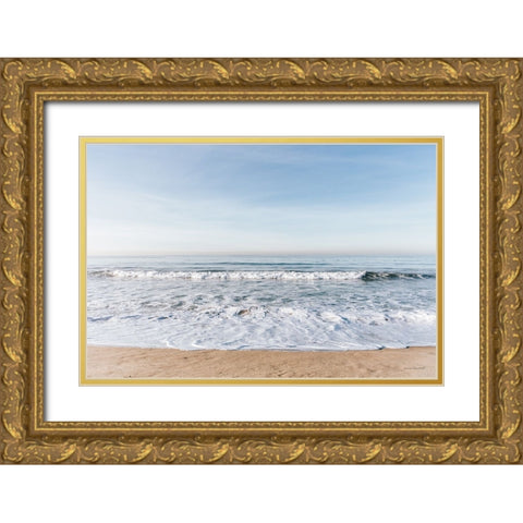 Santa Monica Beach I Gold Ornate Wood Framed Art Print with Double Matting by Marshall, Laura