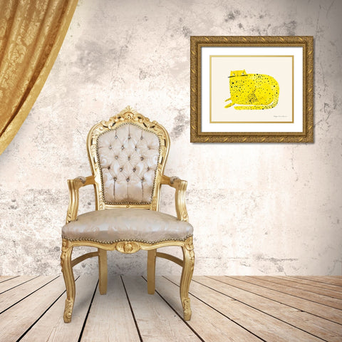 Cat Gold Ornate Wood Framed Art Print with Double Matting by Kucwaj-Tybur, Kasia