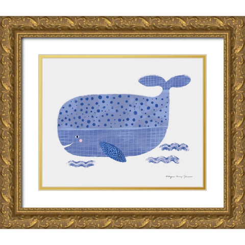 Whale Gold Ornate Wood Framed Art Print with Double Matting by Kucwaj-Tybur, Kasia