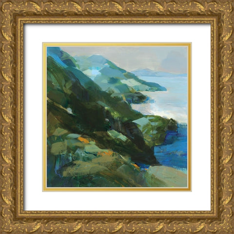 Rocky Shoreline I Gold Ornate Wood Framed Art Print with Double Matting by Nai, Danhui