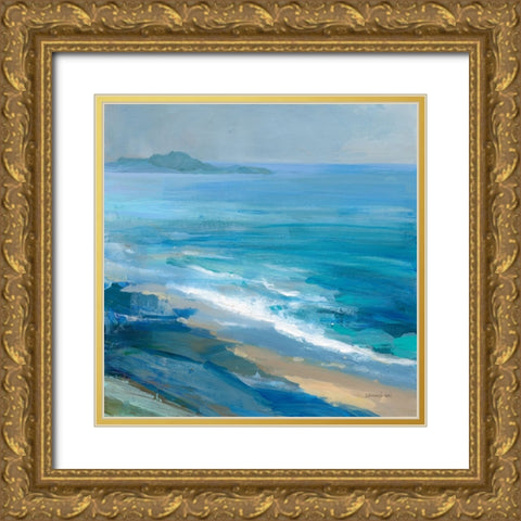 Rocky Shoreline II Gold Ornate Wood Framed Art Print with Double Matting by Nai, Danhui