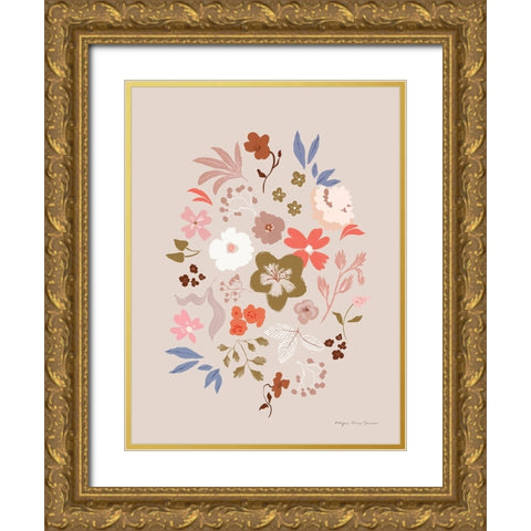 Fleurette IV Gold Ornate Wood Framed Art Print with Double Matting by Kucwaj-Tybur, Kasia