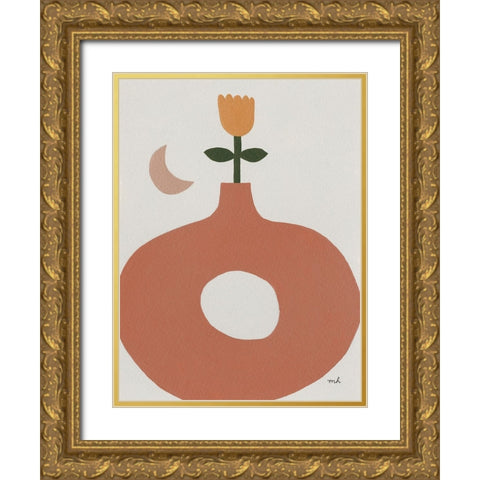 Flora II Gold Ornate Wood Framed Art Print with Double Matting by Hershey, Moira