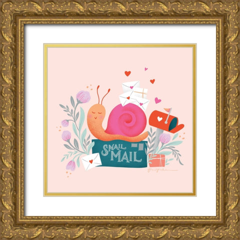 Sweet Hearts III Gold Ornate Wood Framed Art Print with Double Matting by Graham, Gia