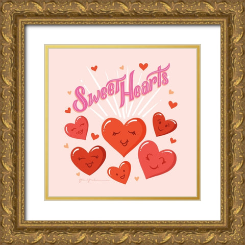 Sweet Hearts IV Gold Ornate Wood Framed Art Print with Double Matting by Graham, Gia