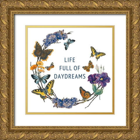 Butterfly Garden I Gold Ornate Wood Framed Art Print with Double Matting by Portfolio, Wild Apple