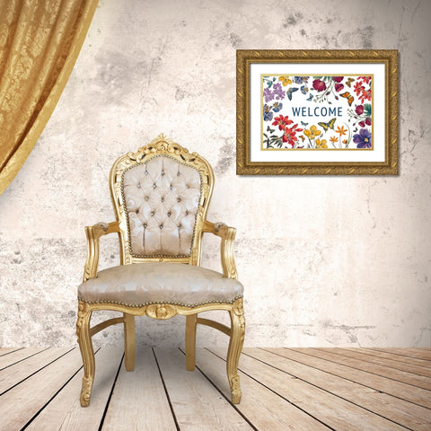 Butterfly Garden V Gold Ornate Wood Framed Art Print with Double Matting by Portfolio, Wild Apple
