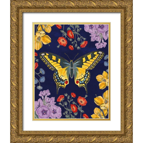 Butterfly Garden IV Dark Gold Ornate Wood Framed Art Print with Double Matting by Portfolio, Wild Apple