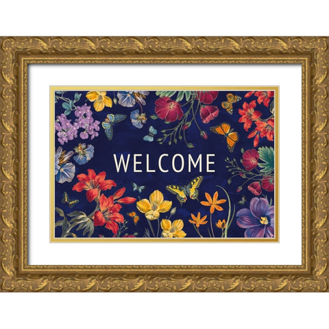 Butterfly Garden V Dark Gold Ornate Wood Framed Art Print with Double Matting by Portfolio, Wild Apple