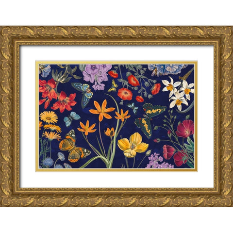 Butterfly Garden VI Dark Gold Ornate Wood Framed Art Print with Double Matting by Portfolio, Wild Apple
