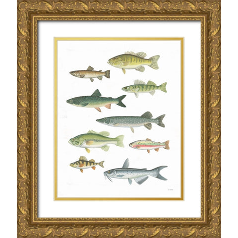 Fresh Catch V Gold Ornate Wood Framed Art Print with Double Matting by Wiens, James