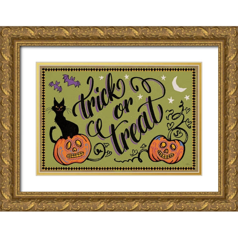 Halloween Expressions I Gold Ornate Wood Framed Art Print with Double Matting by Penner, Janelle