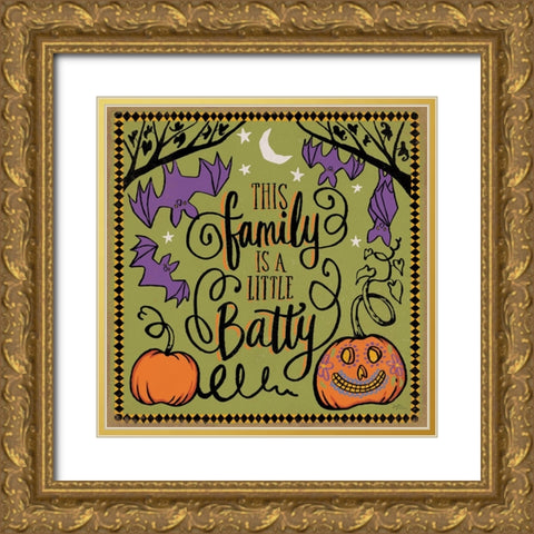 Halloween Expressions III Gold Ornate Wood Framed Art Print with Double Matting by Penner, Janelle