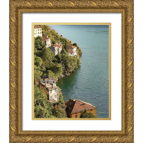 Above Lake Como Gold Ornate Wood Framed Art Print with Double Matting by Aledanda