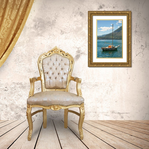 Lake Como Boats II Gold Ornate Wood Framed Art Print with Double Matting by Aledanda