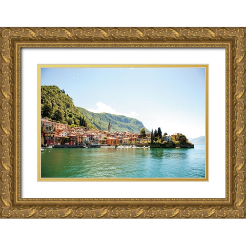 Lake Como Village I Gold Ornate Wood Framed Art Print with Double Matting by Aledanda