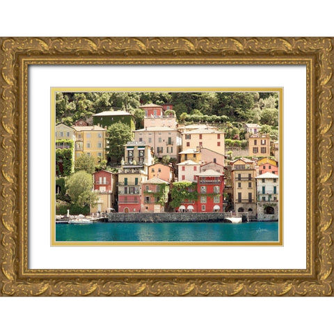 Lake Como Village II Gold Ornate Wood Framed Art Print with Double Matting by Aledanda